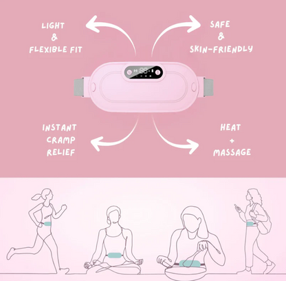 Digital Period Heating Pad & Vibrating Belt | Fast Relief for Menstrual Cramps