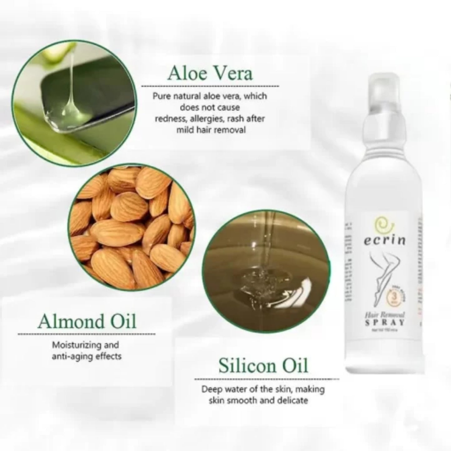 New Ecrin Hair Removal Foaming Spray - Advance Formula with Refreshing Fragrance (100ml)