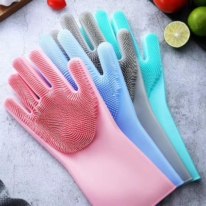 Multipurpose Silicone Cleaning Gloves for Dishwashing, Car Wash, Kitchen and Bathroom